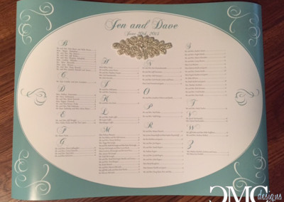 teal bling seating chart