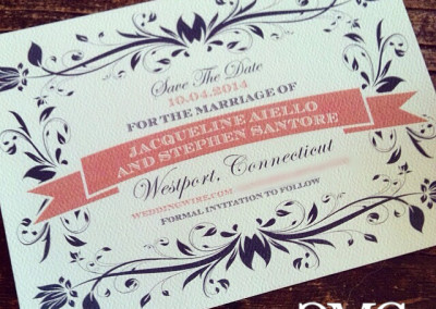 coral navy save the date Rounded Corners