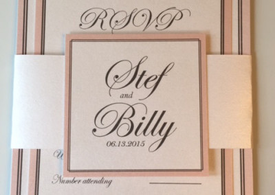 gray and blush wedding invitations